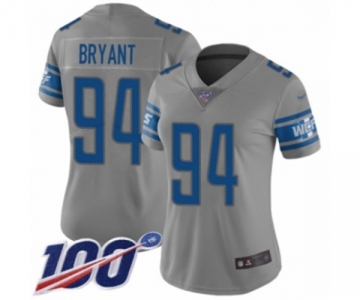 Women's Detroit Lions #94 Austin Bryant Limited Gray Inverted Legend 100th Season Football Jersey