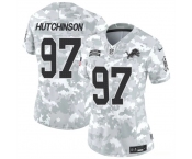 Women's Detroit Lions #97 Aidan Hutchinson 2024 F.U.S.E Arctic Camo Salute To Service Limited Stitched Jersey