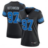 Women's Detroit Lions #97 Aidan Hutchinson Black 2nd Alternate Stitched Jersey