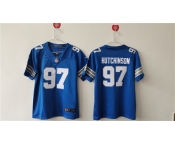 Women's Detroit Lions #97 Aidan Hutchinson Blue Vapor Football Stitched Jersey