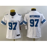 Women's Detroit Lions #97 Aidan Hutchinson White 2024 F.U.S.E. Vapor Limited Football Stitched Jersey