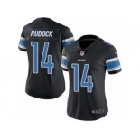 Women's Nike Detroit Lions #14 Jake Rudock Limited Black Rush NFL Jersey