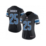 Women's Nike Detroit Lions #25 Theo Riddick Limited Black Rush NFL Jersey