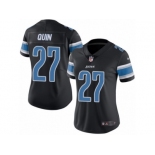 Women's Nike Detroit Lions #27 Glover Quin Limited Black Rush NFL Jersey