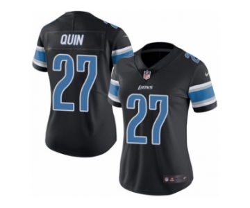 Women's Nike Detroit Lions #27 Glover Quin Limited Black Rush NFL Jersey