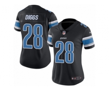 Women's Nike Detroit Lions #28 Quandre Diggs Limited Black Rush NFL Jersey