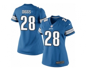 Women's Nike Detroit Lions #28 Quandre Diggs Limited Light Blue Team Color NFL Jersey