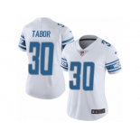 Women's Nike Detroit Lions #30 Teez Tabor Limited White Vapor Untouchable NFL Jersey