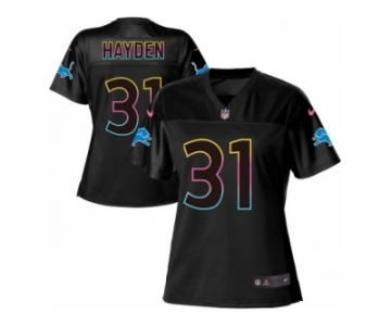 Women's Nike Detroit Lions #31 D.J. Hayden Game Black Fashion NFL Jersey