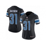 Women's Nike Detroit Lions #31 D.J. Hayden Limited Black Rush NFL Jersey