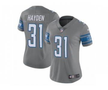 Women's Nike Detroit Lions #31 D.J. Hayden Limited Steel Rush NFL Jersey