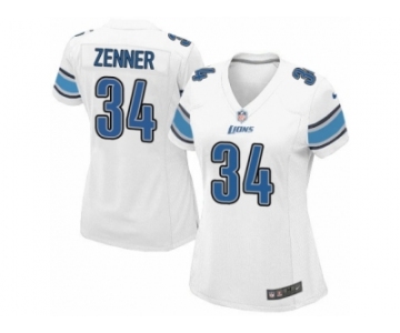 Women's Nike Detroit Lions #34 Zach Zenner Game White NFL Jersey