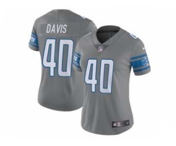 Women's Nike Detroit Lions #40 Jarrad Davis Limited Steel Rush NFL Jersey