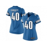 Women's Nike Detroit Lions #40 Justin Forsett Limited Light Blue Team Color NFL Jersey