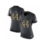 Women's Nike Detroit Lions #44 Jalen Reeves-Maybin Limited Black 2016 Salute to Service NFL Jersey