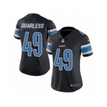 Women's Nike Detroit Lions #49 Andrew Quarless Limited Black Rush NFL Jersey