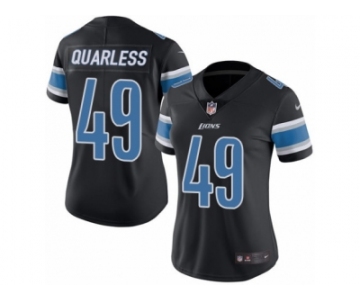 Women's Nike Detroit Lions #49 Andrew Quarless Limited Black Rush NFL Jersey