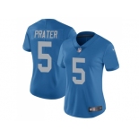 Women's Nike Detroit Lions #5 Matt Prater Blue Throwback Stitched NFL Limited Jersey