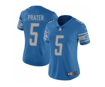 Women's Nike Detroit Lions #5 Matt Prater Light Blue Team Color Stitched NFL Limited Jersey