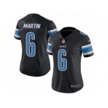 Women's Nike Detroit Lions #6 Sam Martin Limited Black Rush NFL Jersey