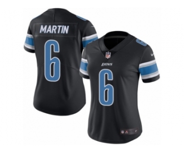 Women's Nike Detroit Lions #6 Sam Martin Limited Black Rush NFL Jersey