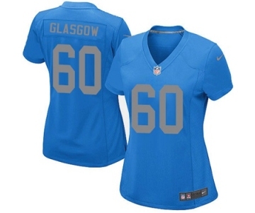 Women's Nike Detroit Lions #60 Graham Glasgow Game Blue Alternate NFL Jersey