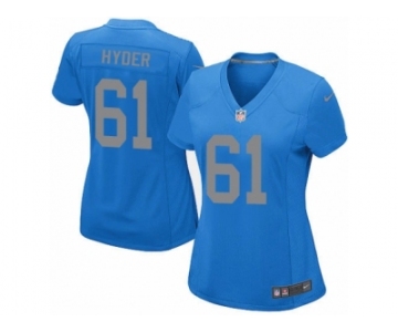 Women's Nike Detroit Lions #61 Kerry Hyder Limited Blue Alternate NFL Jersey