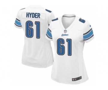 Women's Nike Detroit Lions #61 Kerry Hyder Limited White NFL Jersey