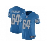 Women's Nike Detroit Lions #64 Travis Swanson Vapor Untouchable Limited Light Blue Team Color NFL Jersey