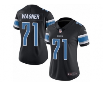 Women's Nike Detroit Lions #71 Ricky Wagner Limited Black Rush NFL Jersey