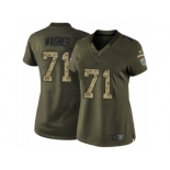 Women's Nike Detroit Lions #71 Ricky Wagner Limited Green Salute to Service NFL Jersey