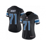 Women's Nike Detroit Lions #71 Riley Reiff Limited Black Rush NFL Jersey