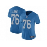 Women's Nike Detroit Lions #76 T.J. Lang Limited Blue Alternate NFL Jersey