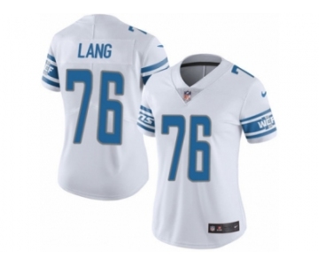 Women's Nike Detroit Lions #76 T.J. Lang Limited White NFL Jersey