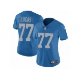 Women's Nike Detroit Lions #77 Cornelius Lucas Vapor Untouchable Limited Blue Alternate NFL Jersey