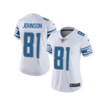 Women's Nike Detroit Lions #81 Calvin Johnson White Stitched NFL Limited Jersey