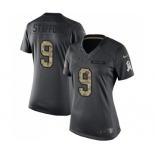 Women's Nike Detroit Lions #9 Matthew Stafford Limited Black 2016 Salute to Service NFL Jersey