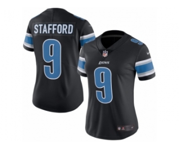 Women's Nike Detroit Lions #9 Matthew Stafford Limited Black Rush NFL Jersey