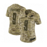 Women's Nike Detroit Lions #9 Matthew Stafford Limited Camo 2018 Salute to Service NFL Jersey