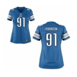 Women's Nike Detroit Lions #91 A'Shawn Robinson Light Blue Team Color NFL Jersey