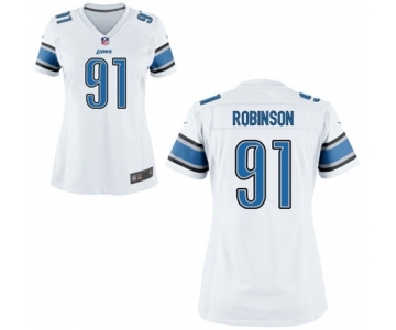 Women's Nike Detroit Lions #91 A'Shawn Robinson White NFL Jersey