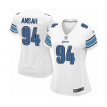 Women's Nike Detroit Lions #94 Ziggy Ansah Game White NFL Jersey