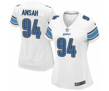 Women's Nike Detroit Lions #94 Ziggy Ansah Game White NFL Jersey