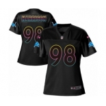 Women's Nike Detroit Lions #98 Damon Harrison Game Black Fashion NFL Jersey