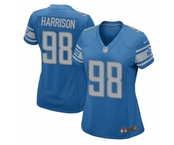 Women's Nike Detroit Lions #98 Damon Harrison Game Blue Team Color NFL Jersey