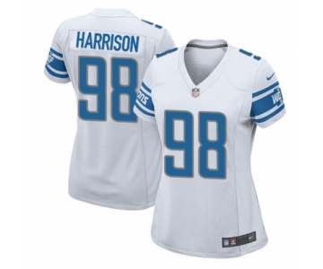 Women's Nike Detroit Lions #98 Damon Harrison Game White NFL Jersey