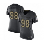 Women's Nike Detroit Lions #98 Damon Harrison Limited Black 2016 Salute to Service NFL Jersey