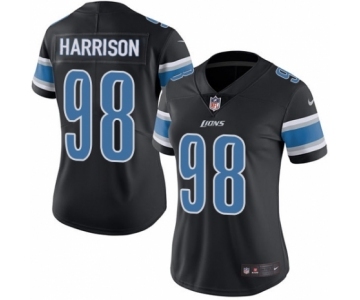 Women's Nike Detroit Lions #98 Damon Harrison Limited Black Rush Vapor Untouchable NFL Jersey