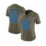 Women's Nike Detroit Lions #98 Damon Harrison Limited Olive 2017 Salute to Service NFL Jersey