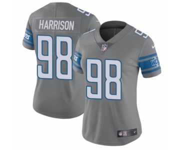 Women's Nike Detroit Lions #98 Damon Harrison Limited Steel Rush Vapor Untouchable NFL Jersey